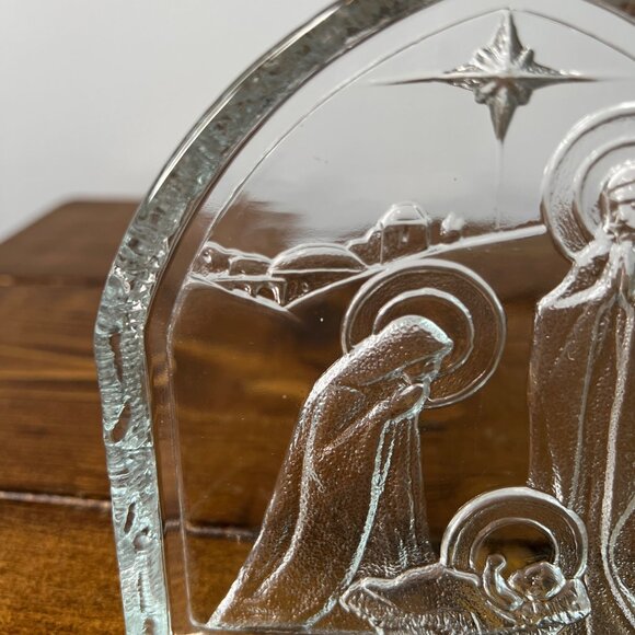 Nativity Scene Clear Lead Crystal Avon Glass Figurine Christmas - Picture 4 of 10